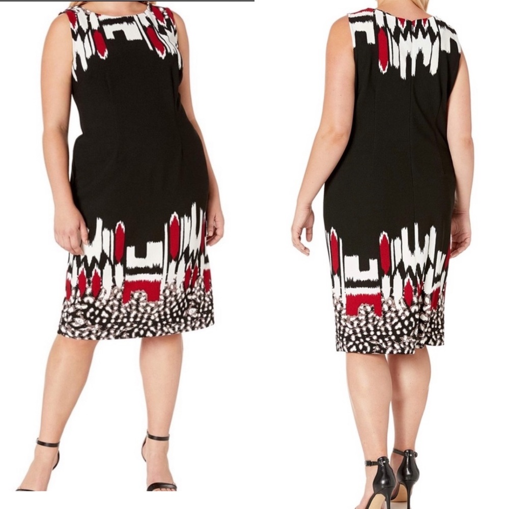 Maya Brooke‎ Abstract Print Sleeveless, Invisible Back Zipper Dress
Size 16W